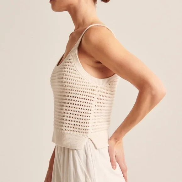 Abercrombie Crochet Scoopneck SIZE M - Picture 4 of 9